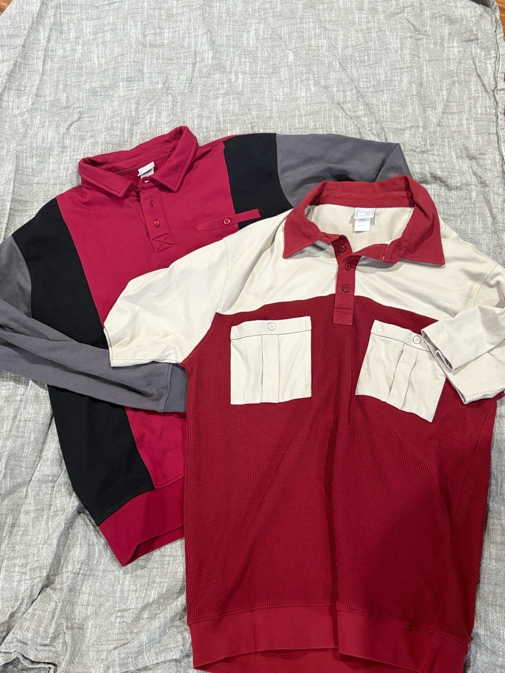 Vintage 90s Haband Casual Joe Polo Shirts Bundle Colorblock grandpa core Large